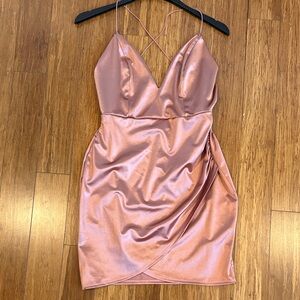 Windsor Satin Blush Backless Dress